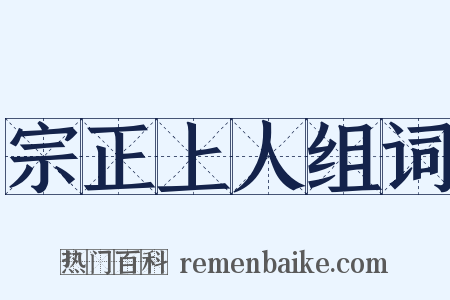 宗正上人组词是什么意思的图片